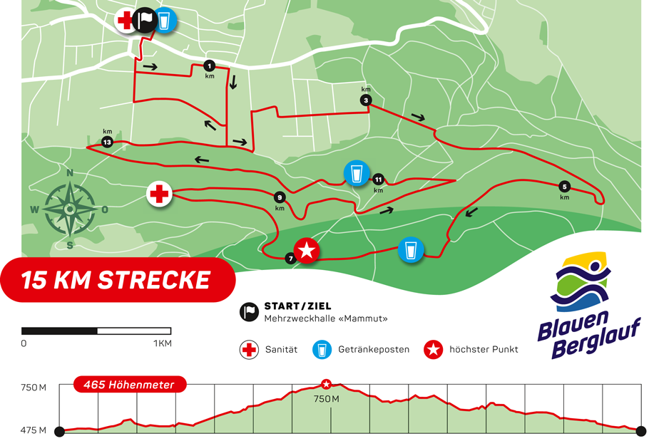 blauen berglauf streckenplan 15km